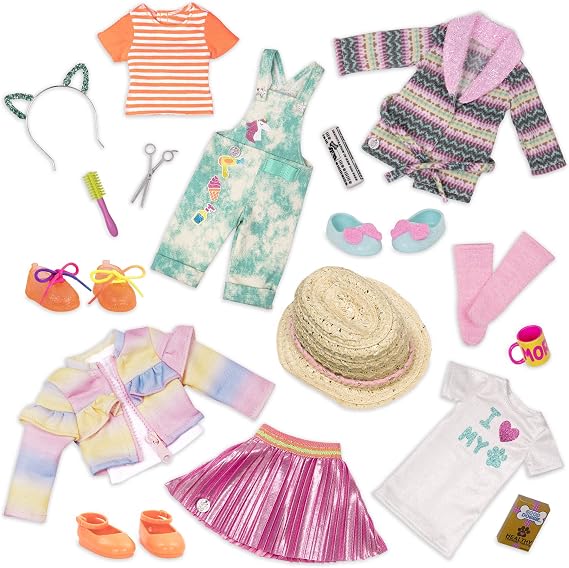 Glitter Girls 14-Inch Doll Clothes Bundle, 3 Outfits & Accessories, Deluxe