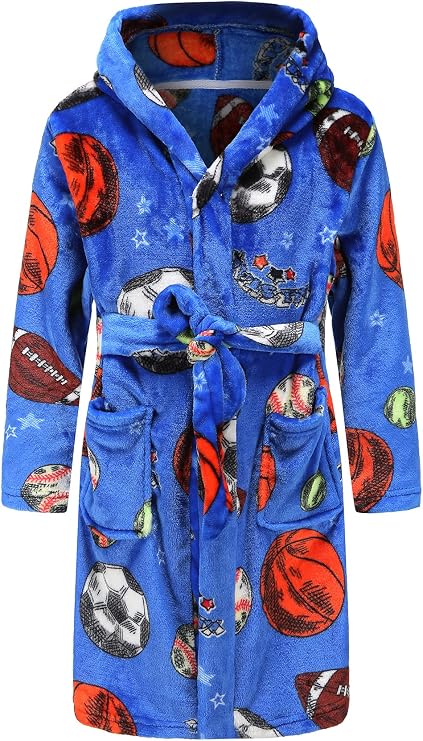 Girls Fleece Hooded Robes Kids Warm Bath Robe for Girls Soft Fuzzy Bathrobe