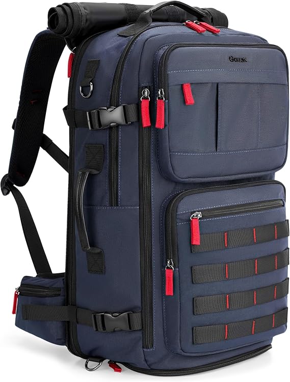 Gonex Travel Backpack, 40L Expandable Carry-On, 3-in-1 Convertible | Nylon Fabric, Fits 16 inch Laptop, Expands 40L-45L, 9 Zipper Pockets, Work & Weekend Travel