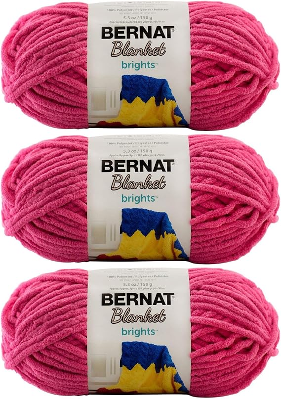 Bulk Buy: Bernat Blanket Yarn (3-Pack) Super Bulky #6 5.3 Ounce 108 Yards Per Skein (Pixie Pink)