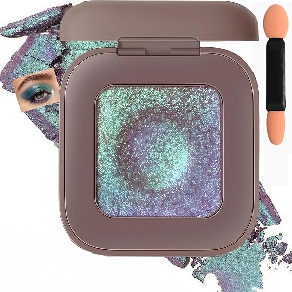 Holographic Eyeshadow Palette, Mauve Green Blue Glitter Eyeshadow#2
