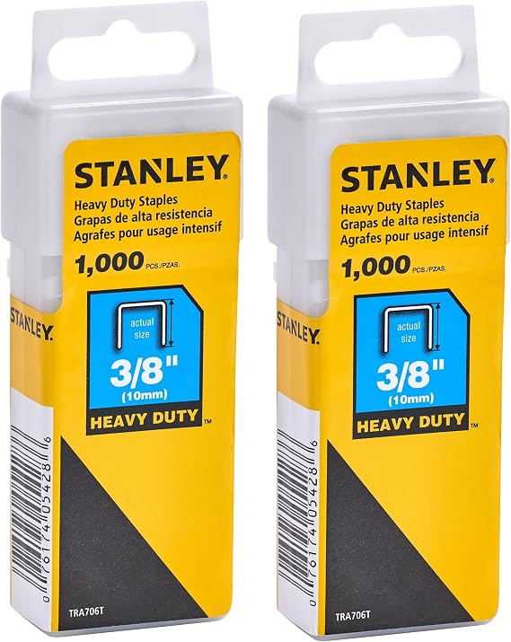 Stanley Sharpshooter Staples TRA706T 3/8 Inch Leg Length, 1000/Box, Pack of 2