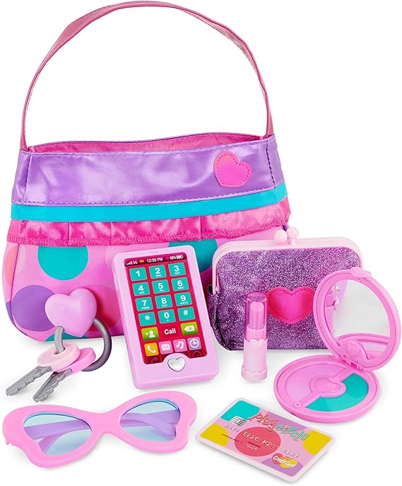 Battat Play Circle Makeup & Beauty Set Dress Up Fashion Accessories Pretend Play Princess Purse Set 3+ Years