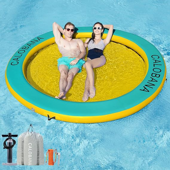 CALOBANA Water Hammock Inflatable Round Floating Ring for Adults Lake Party