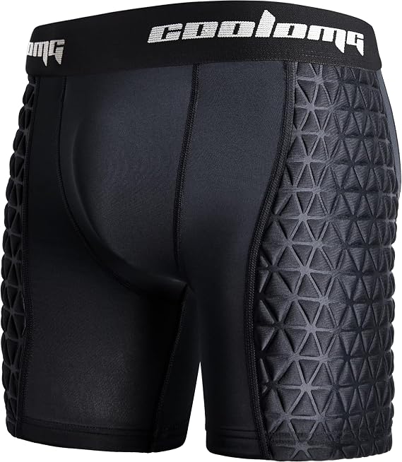 COOLOMG Men Adult Padded Baseball Sliding Shorts with Cup Pocket