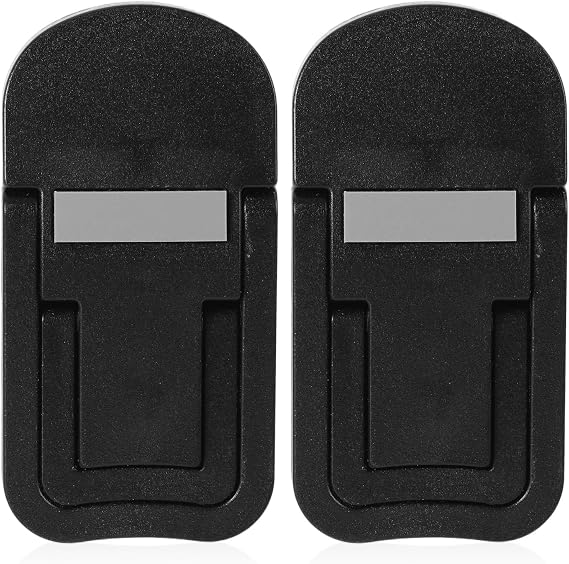 2pcs Portable Keyboard Riser for Desk, Adjustable Computer Keyboard Stand with 2 Angle Settings & Self-Adhesive Foldable Feet Ergonomic Mini Laptop Lift for Desktop (Black)