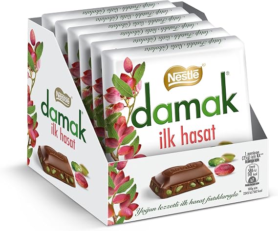 Nestlé Palate First Harvest Milky Pistachio Square Chocolate, 60 g x 6 Pieces