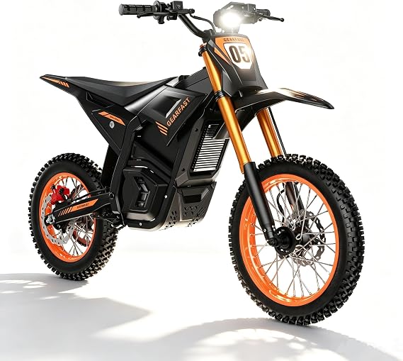 Electric Dirt Bike for Teens Adults Age 13+, 3500W Peak Ebike, 40 Mph Speed, Equipped with 48V 23.4AH Battery,14"/12" Off-Road Tire E-Bike, Full Suspension, Dual Hydraulic Brakes (Flame color)