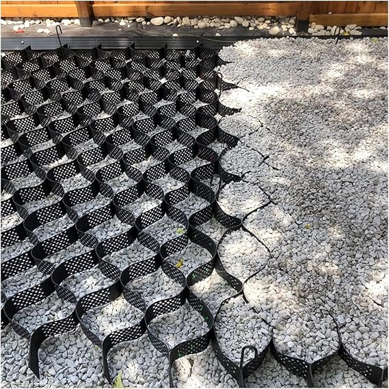 Geocell Ground Grid,2" Inch Geogrid Driveway,1/2/3/4/5/6/7/8/9/10 M Sidewalks Ground Grid Stabilizer,Various Size Options Ground Grid for Landscaping Parking Lots Garden(1x1m(3.3x3
