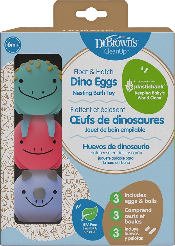 Dr. Brown's CleanUp Float & Hatch Dino Eggs, 6m+