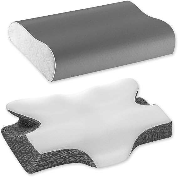 Elviros Cervical Neck Pillow for Sleeping, Memory Foam Pillow for Neck Pain Relief
