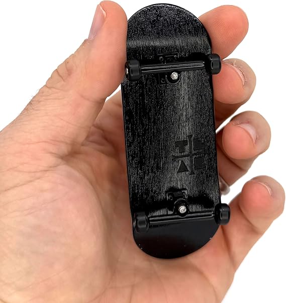 Teak Tuning 34mm Prodigy Prolific Complete Fingerboard - All Blacks | 34mm x 97mm Handmade Wood Veneer Deck | Upgraded O-Ring Tuning | 100D Polyurethane Wheels | Steel Locknuts