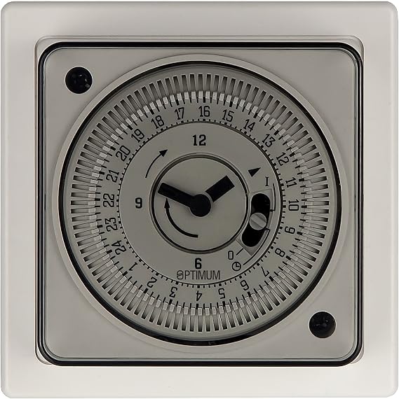 OPTIMUM OP-SBST - 24 Hour Mechanical Socket Box Timer Switch 230v 16amp Timeswitch Lighting Immersion Heating Security