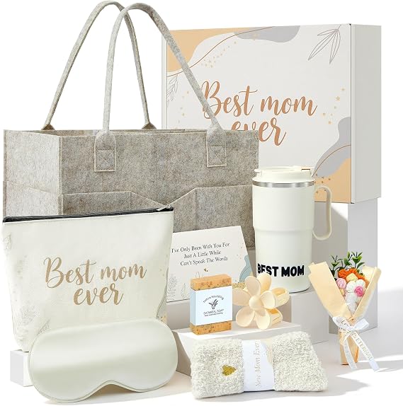 Gifts for New Mom - 10 Pcs Postpartum Care Package with Diaper Caddy, First Time Mom Gifts, Expecting Mom to Be Gift, Baby Shower New Mom Gift Box
