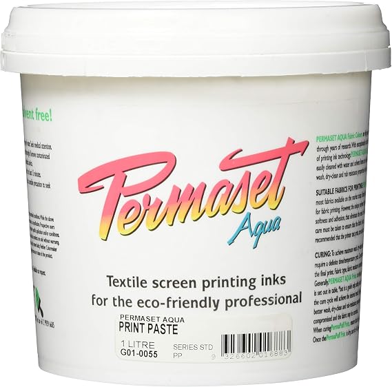 Aqua Standard Print Paste 1 Litre - Screen Printing Paste for Fabric - Ideal Screen Printing Kit for Home Office, Starter Kit, Fabric Paint, Screen Printer and Other Fabric Ink