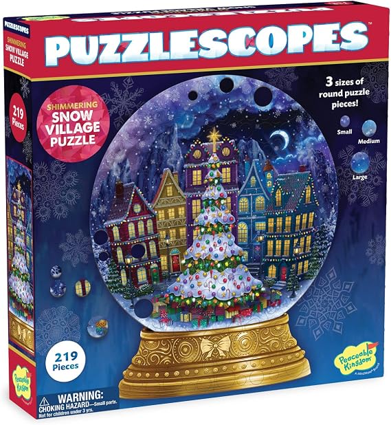 Peaceable Kingdom 3D Christmas Puzzle 219 Pieces with Suction Cup