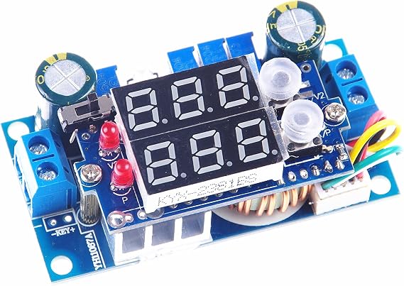 5A Buck Converter, KNACRO Voltage Regulator Board DC 6-36V Down to 1.25-32V 5A CC CV MPPT Solar Controller Module 24v to 12v 5v for Car Power Supply