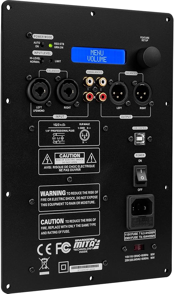 Dayton Audio SPA500DSP 500W Subwoofer Plate Amplifier with DSP