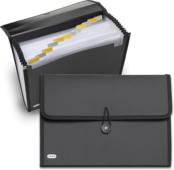 Elba Document Folder A4 Expanding File Black