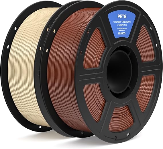 ELEGOO PETG 3D Printer Filament 1.75mm Brown & Beige 2KG