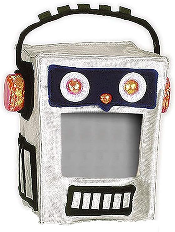 elope Robot Costume Mask Hat - Vinyl Exterior with Hidden Pocket and Felt Antenna
