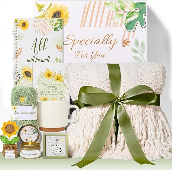 Gift Basket for Women, Get Well Soon & Care Package Present for Women, Thinking of You, Encouragement Sympathy Gifts, Feel Better Gift for Mom Friend Sister Wife Grandma Teacher Nurse