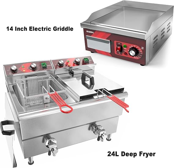 24L Deep Fryer and 14 Inch Electric Griddle
