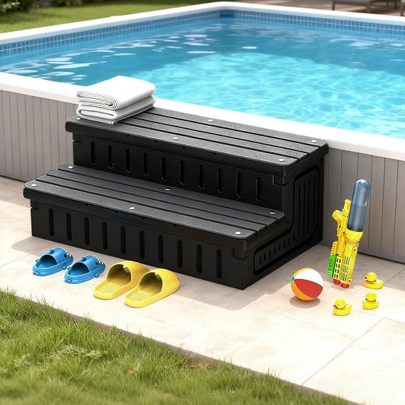 Marudina 36" Hot Tub Steps with Storage, 700 LBS Heavy-Duty Spa Steps