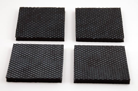 Isolate It: Sorbothane Vibration Isolation Reinforced Heavy Duty Square Pad 50 Duro (2.5" x 2.5" x 1/4" Thick) - 4 Pack