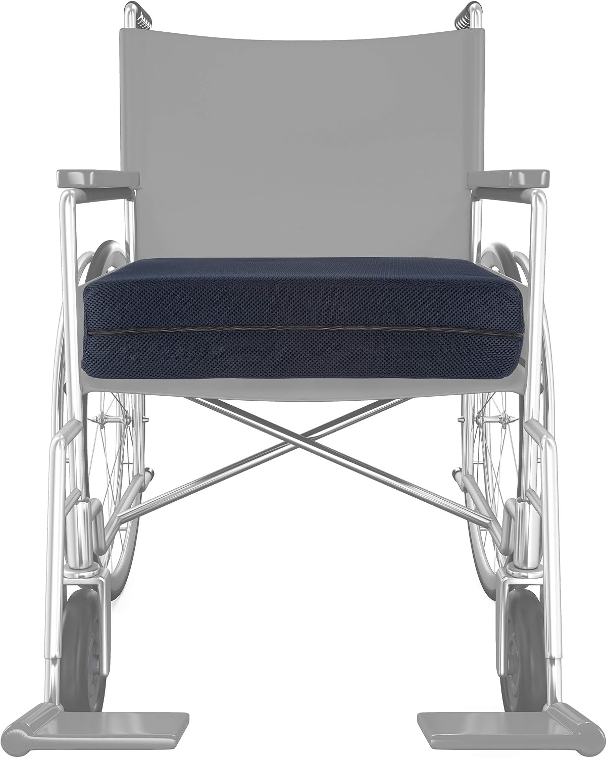 Bluestone Memory Foam Seat Cushion-3? Thick Wheelchair, Desk, Car, 3, Grey