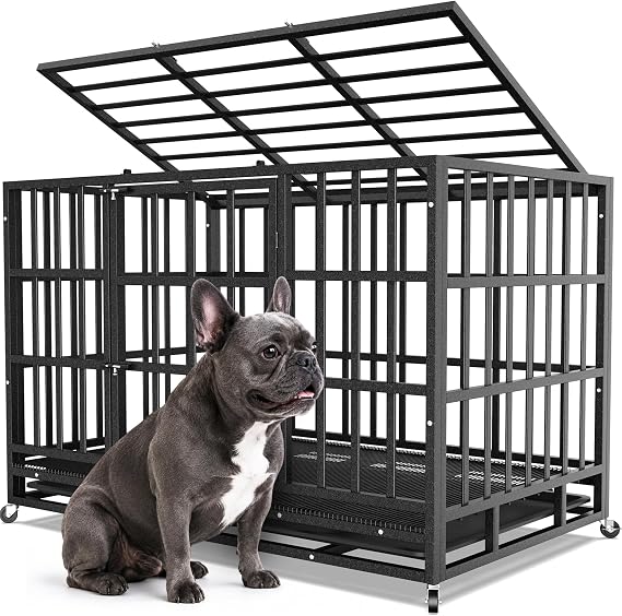 38IN Heavy Duty Indestructible Escape Proof Dog Crate for Dogs
