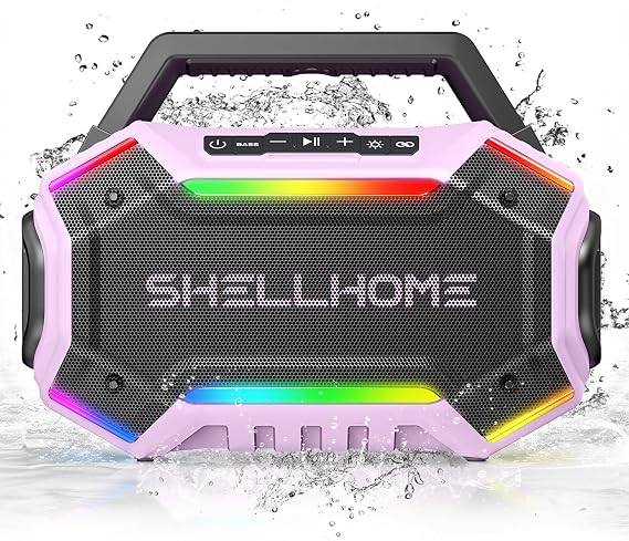 80W Bluetooth Outdoor Speakers, Waterproof Speaker for Party Beach, Pink