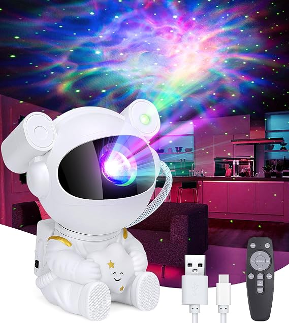 Astronaut Galaxy Projector, Spaceman Light Projector with Timer, Remote Control 360°Adjustable Space Projectors, Galaxy Star Projectors Starry Night Light for Bedroom Kids Adults Room Decor [Energy Class F]