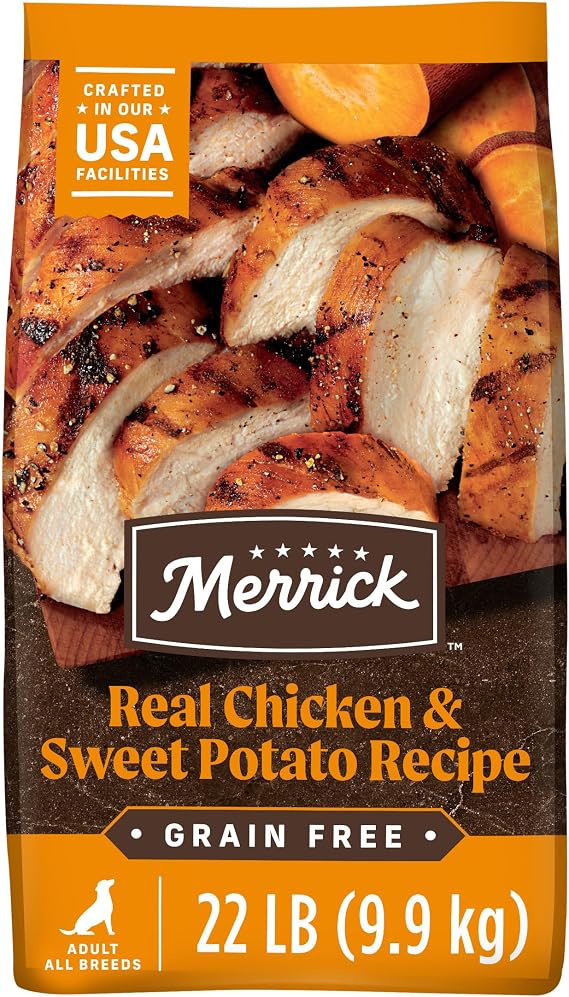 Merrick Grain Free Dry Adult Dog Food Chicken Sweet Potato 22 lb Bag
