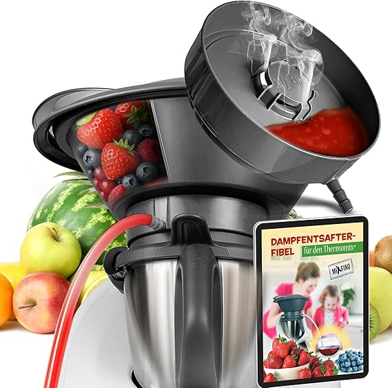 MixFino Steam Juicer for Thermomix TM6 TM5 TM31 &amp; Friend Juicer Accessories for Large Quantities of Fruit &amp; Vegetables from Your Garden Juice Cooker Attachment for Juices Jelly &amp; Syrup Made in Germany