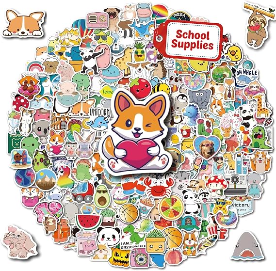 200PCS Waterproof Vinyl Stickers for Water Bottles, Cute Kids Stickers for Classroom, Teacher Supplies & Classroom Must Haves