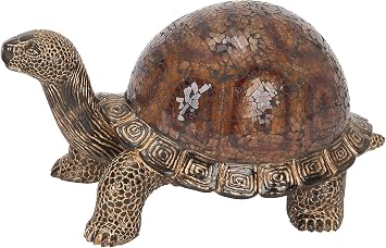Deco 79 Polystone Turtle Decorative Sculpture Home Decor Statue, Accent Figurine 11" x 6" x 6", Brown