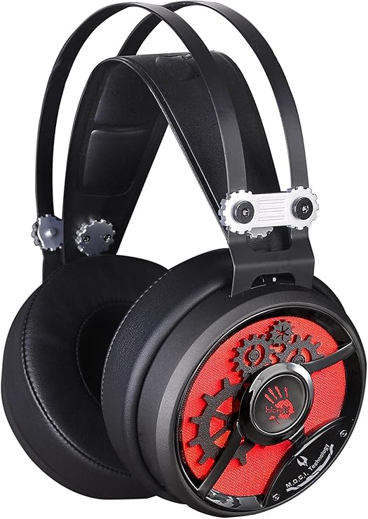Bloody M660 Gaming Headset 3.5mm Connector - PS4 | Xbox One | PC/Mac | Mobile | Hyper Surround Sound Range | Omni-Directional Boom Mic | Ultra Cloud Plush Over Ear Cuffs | Red LED USB