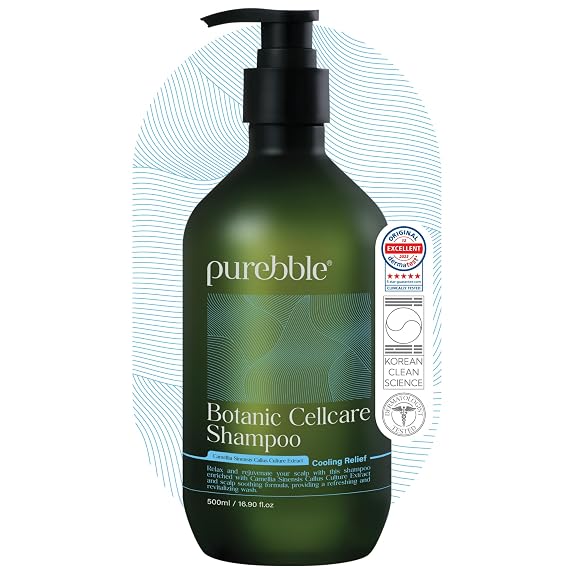 Cooling Relief Botanic Cellcare Shampoo 500ml, 16.90 fl oz | Sulfate-Free, Paraben-Free and Color-Safe | pH Balancing