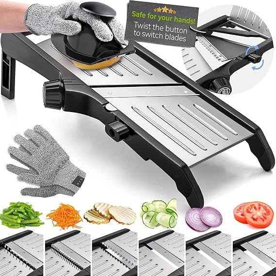 Gramercy Adjustable Mandoline Waffle Slicer for Kitchen, 24 Slice Settings