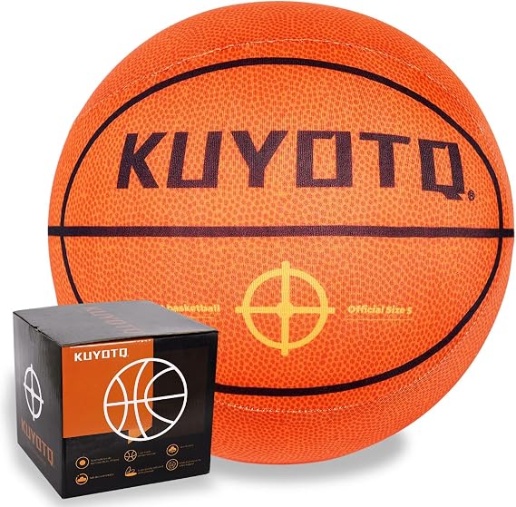 KUYOTQ Size 5 Silent Basketball with Soft Cloth Cover, No Shedding, No Residue, Durable Quiet Indoor Training Basketball, for Apartments & Home Gyms, No Pump Needed