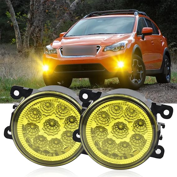 CHUSYYRAY Compatible with Suzuki SX4 2008 2009 2010 2011 2012 Grand Vitara 2006 2007 2008 2009 2010 2011 2012 Fog Lights Assembly, Yellow LED Front Bumper Fog Light, 300% Brightness, Pack of 2