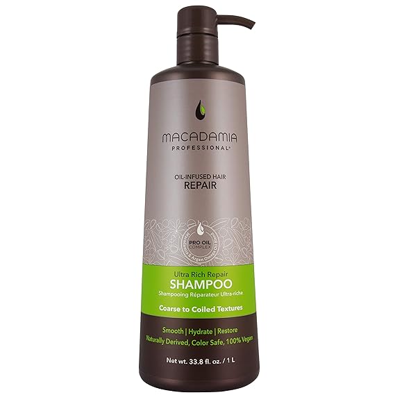 Macadamia Professional Ultra Rich Hair Repair Shampoo Deep Hydration Cleanser for Dry & Damaged Hair Care, Sulfate & Paraben Free, Natural Organic Vegan, 10 oz
