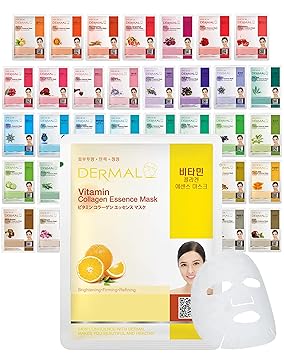 DERMAL 39 Combo Pack Made in Korea Facial Mask 20+ Years of K-Beauty Experience, Premium Quality Korean Sheet Masks for Daily Skincare Routine