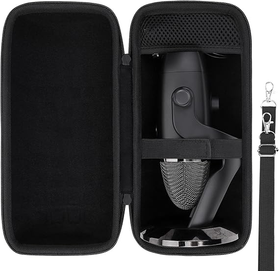 co2CREA Hard Case for Logitech Creators Blue Yeti Microphone | Travel Protective Storage Bag with Mesh Pocket & Detachable Shoulder Strap, Shockproof EVA Shell and Soft Lining
