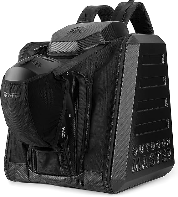 OutdoorMaster Boot Bag - Hard Case Ski Boots and Snowboard Boots Bag, Excellent for Travel with Waterproof Exterior & Bottom - for Men, Women and Youth, 65L