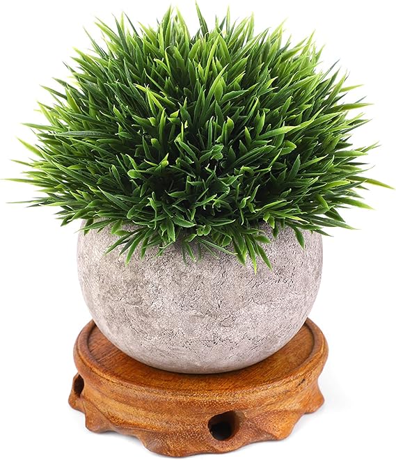 belupai Mini Wooden Stool Display Stand,Round Wood Stool Plant Stand,Vintage Wood Grain Garden Plant Pot Riser Modern Flower Display Holder for Indoor Outdoor Home Garden Decor