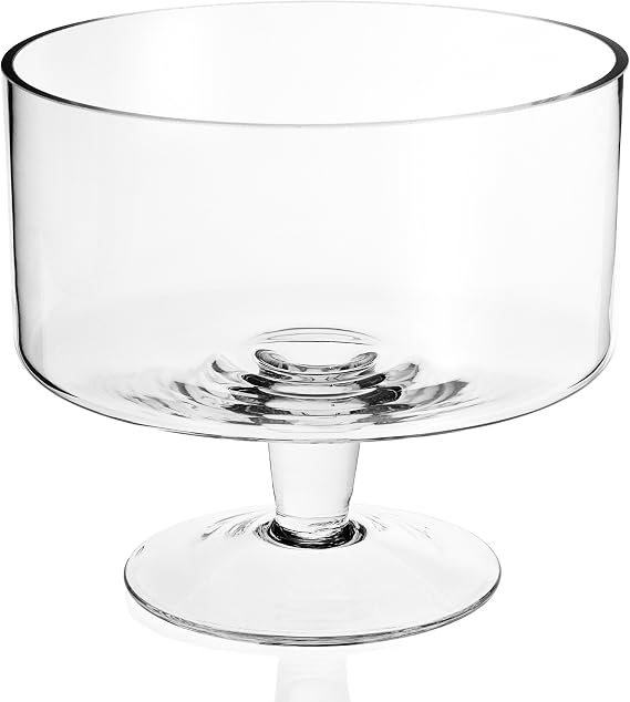 Badash Lexington Handmade Glass Trifle Decorative Serving Bowl, 9 Inch
