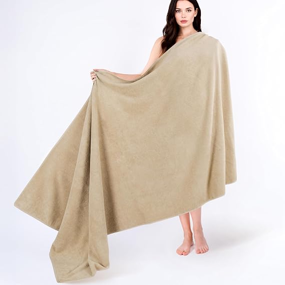 Cotton Paradise Oversized Bath Sheet, 100% Cotton 40x80 Clearance Bath Towel Sheet, Jumbo Large Bath Towel for Bathroom, Sand Taupe Bath Sheet