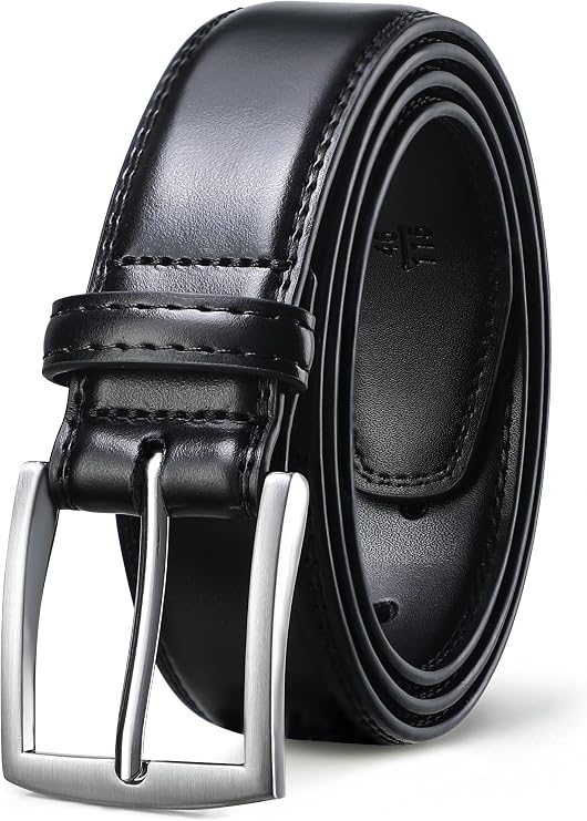 FIORETTO Men's Genuine Leather Belts, Double Stitched Dress Belts, Fashion & Classic Designs for Work Business and Casual
